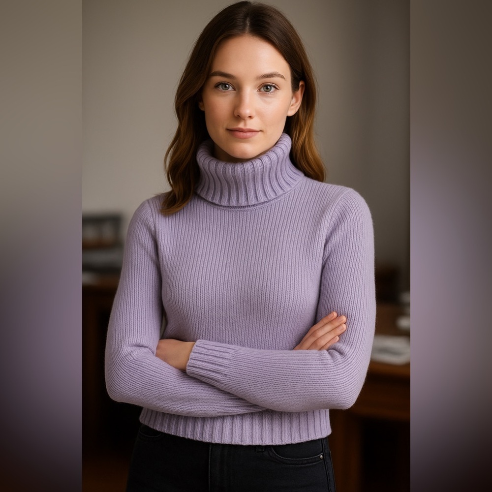 Michael Kors. NWOT. Chunky turtleneck sweater, so soft and warm, purple.
